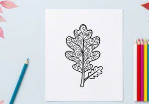 Decorative metal leaf illustration. Artistic botanical design for home decor and crafts