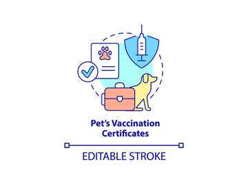 Pets vaccination certificate concept icon preview picture
