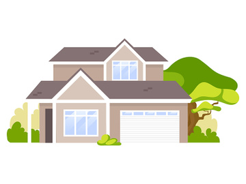 Suburban house cartoon vector illustration preview picture