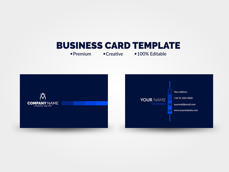Dark Blue Shades Business card template