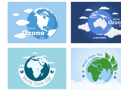 20 World Ozone Day Background Vector Illustration