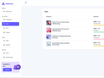MatDash Free NextJS Tailwind Admin Dashboard Template