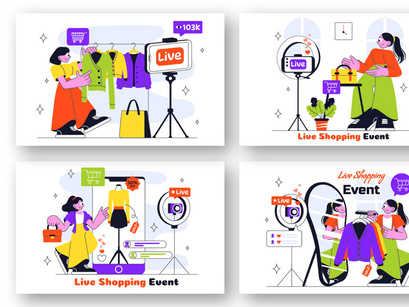 10 Influencer Live Shopping Illustration