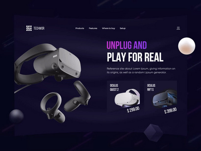 VR Headset eCommerce Store Landing Page Design