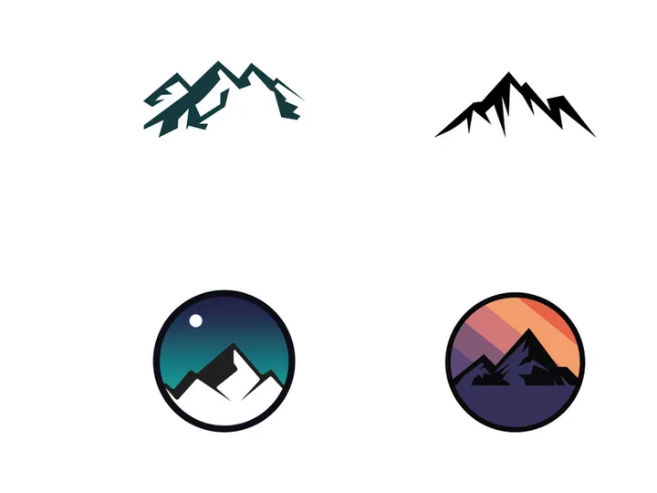 Mountain or mountains silhouette logo.Logos for climbers, photographers, businesses.