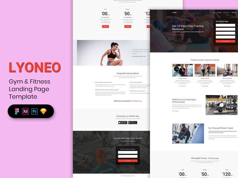 Gym & Fitness Landing Page Template