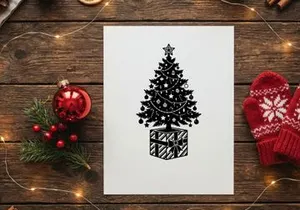 Árvore de Natal Decorativa com Caixa de Presente para comemoração de Férias