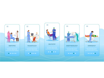 Medicine and healthcare onboarding mobile app screen template preview picture