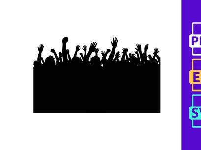 A crowd of people with raised hands in a celebratory or protesting atmosphere at an event