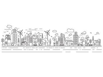 City Building Line art illustration preview picture