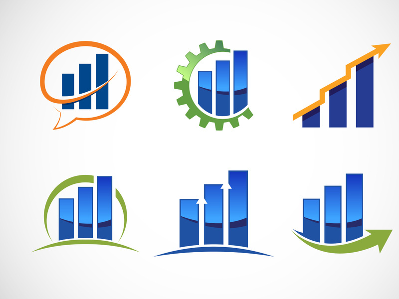 Finance and accounting logo design set vector template