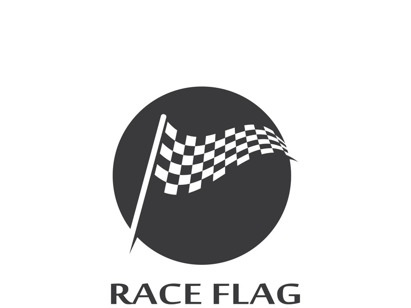 Creative and modern racing flag logo design.