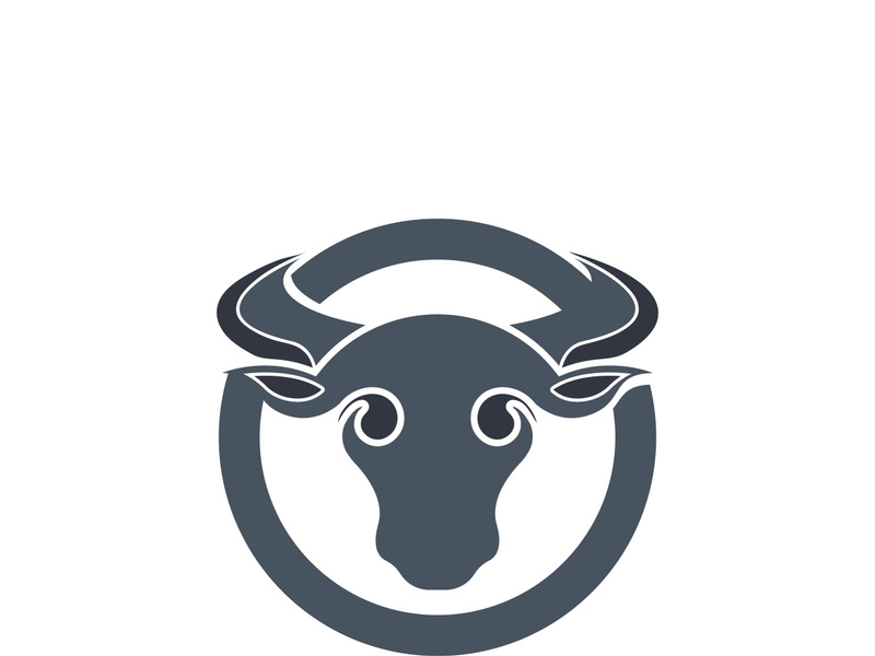 Bull head logo vector icon design illustration