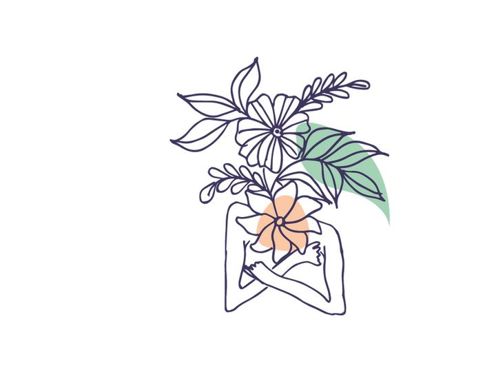 Line Art Flower, Wall Art and Decoration