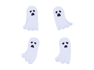 Howling ghosts semi flat color vector characters set preview picture