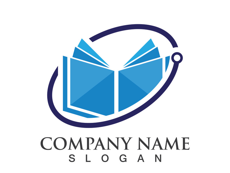 Digital book logo technology vector icon design