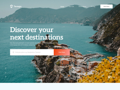 Tevago-Travel & tourism agency landing pages