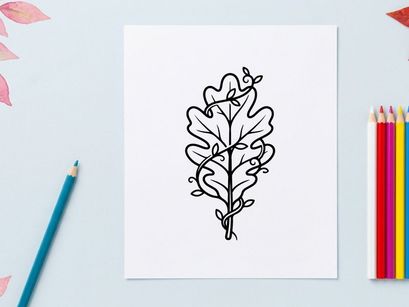 Elegant line art leaf illustration for eco-friendly design. Minimalist botanical graphic for nature-themed projects.