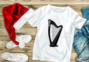 Celtic harp musical instrument isolated black white elegant design