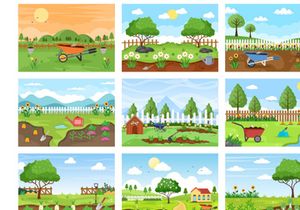 30 Farm Gardener Background Vector