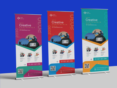 Conference  Roll-up Banners Template.
