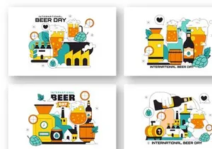 10 International Beer Day Illustration