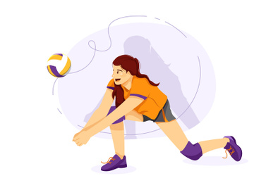 Volley ball players playing volleyball in ground preview picture