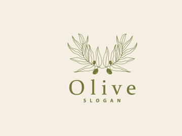 Olive Oil Logo, Olive Leaf Plant Herbal Garden Vector preview picture