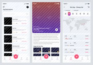 Tour & Travel Booking Mobile App UI (Light & Dark)