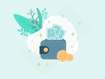 Wallet, money and coins Illustration preview picture