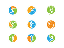 Human character logo sign