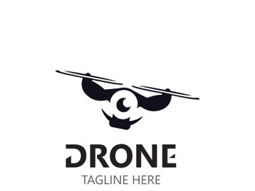 Drone aerial with camera vector template icon. logo photography drone vector. quadcopter flat style illustration preview picture