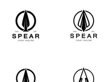 Spear logo icon vector illustration design.Head spear logo vintage illustration design vector