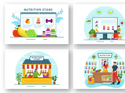 10 Nutrition Store Illustration