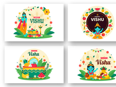 12 Happy Vishu Illustration