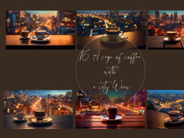 A cup of coffee with a city view preview picture