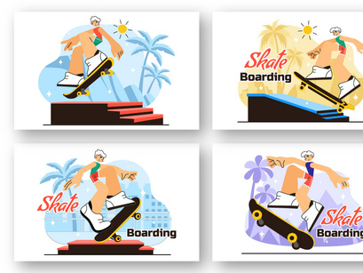 10 Extreme Skateboarding Tricks Illustration