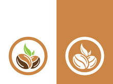 Coffee bean icon vector illustration template