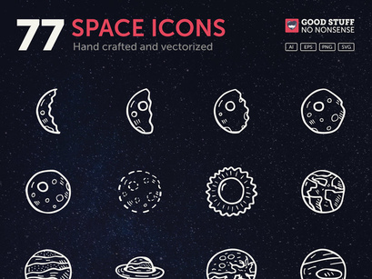 Space Icons - Hand Drawn