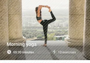 UI de app de entrenamiento de yoga