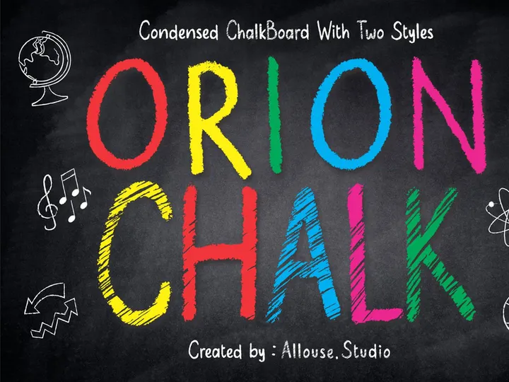 Orion Chalk Font - Two Styles - Solid & Scratch