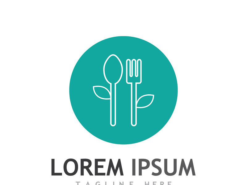 Spoon and fork logo design.