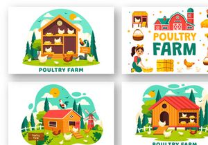 12 Poultry Farm Illustration