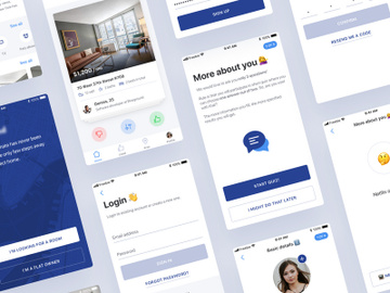 Find a Roommate - Sketch UI Kit Freebie preview picture