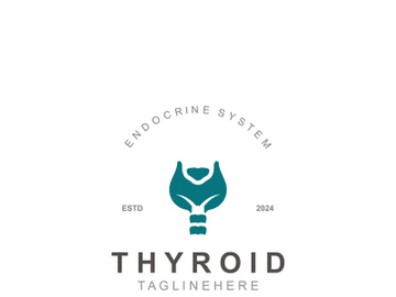 Thyroid Gland human Endocrine System structure logo thyroid care simple template design preview picture