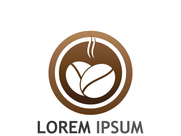 Creative coffee bean logo design.