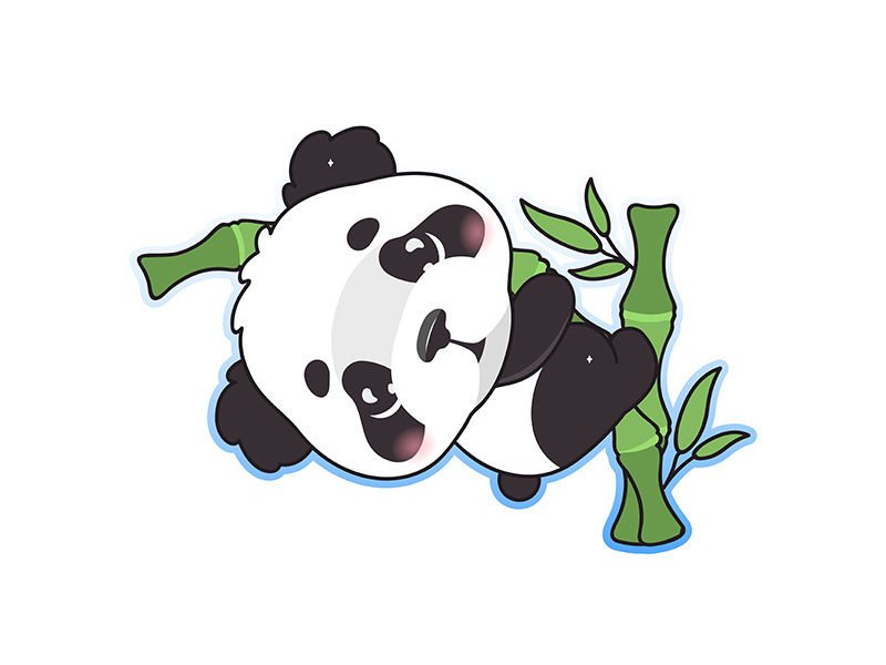 Cute panda kawaii cartoon vector character