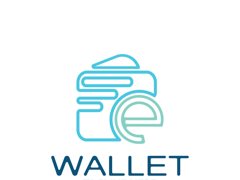 e wallet logo design illustration icon with a simple modern concept, for electronic wallets, digital money storage applications, digital savings, digital money transactions,vector