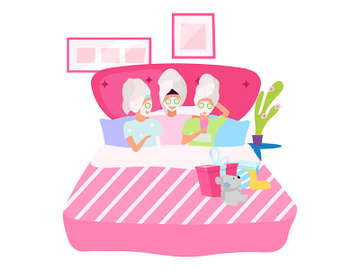 Girls night flat vector illustration preview picture