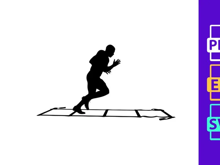 Athlete training with agility ladder for speed and footwork drills